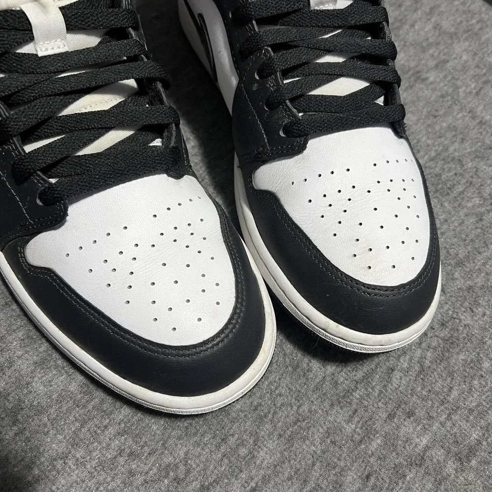 Jordan Air Jordan 1 Mid SE Shoes Mens Size 12 Black White Elephant Toe Sneakers